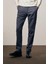 Indigo Mavi Yan Cep Düz Paça Pamuklu Comfort Fit Chino Casual Pantolon 1003255166 4