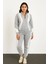 Kadın Premium Parçalı Eşofman Takım - Dik Yaka Fermuarlı Sweatshirt - Gri 4