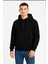 Erkek Ovarsize Kapüşonlu Swetshirt Kanguru Çepli Cıtcıtlı 3 Iplik Şardonlu Hoodie 2