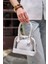 Beyaz Kadın Şeffaf Mini El ve Omuz Çantası 1