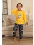 Space Baskılı Erkek Çocuk Pijama takımı - Sarı 1