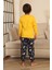 Space Baskılı Erkek Çocuk Pijama takımı - Sarı 2