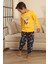 Space Baskılı Erkek Çocuk Pijama takımı - Sarı 5
