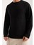 Basic Pamuklu Waffle Kumaş Erkek Sweatshirt – Rahat Kesim Düz Renk Uzun Kol Bisiklet Yaka 3