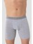 Erkek Gri Büyük Beden Boxer Pamuklu Likralı Yumuşak ve Esnek Kumaş 5'li Paket 4
