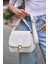 Beyaz Kadın Trendy Günlük Tokalı El ve Omuz Çantası 4
