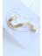 Yılan Tasarım Dizi Baget Zirkon Taşlı Kıkırdaklı Earcuff Küpe Gold 2