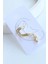 Yılan Tasarım Dizi Baget Zirkon Taşlı Kıkırdaklı Earcuff Küpe Gold 3