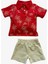 Palmiyeli Kırmızı Şortlu Erkek Bebek Ikili Takım 1