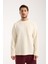 Basic Pamuklu Waffle Kumaş Erkek Sweatshirt – Rahat Kesim Düz Renk Uzun Kol Bisiklet Yaka 1