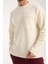Basic Pamuklu Waffle Kumaş Erkek Sweatshirt – Rahat Kesim Düz Renk Uzun Kol Bisiklet Yaka 5