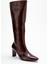 Lume Bordo Rugan Hakiki Deri Kadın Blok Topuklu Çizme 3