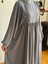 Gri Balon Kollu Oversize Elbise 5096 1