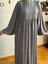 Gri Balon Kollu Oversize Elbise 5096 2