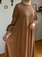 Camel Yandan Büzgülü Fitilli Örme Elbise 9922 2