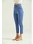 Kadın Pantolon Kemer Detaylı Basic Kadın Pantolon Indigo - T018 3