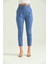 Kadın Pantolon Kemer Detaylı Basic Kadın Pantolon Indigo - T018 4