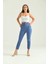 Kadın Pantolon Kemer Detaylı Basic Kadın Pantolon Indigo - T018 5