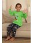 Space Baskılı Erkek Çocuk Pijama takımı - Yeşil 3