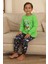 Space Baskılı Erkek Çocuk Pijama takımı - Yeşil 5