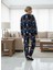 Kadın Lacivert Peluş Pijama Takımı 4