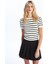 Yeni Sezon Bisiklet Yaka Çizgili Kısa Kollu Kadın Triko Kazak 2