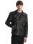 Yeni Sezon Slim Fit Biker Yaka Erkek Deri Görünümlü Ceket 1
