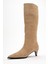 Sıora Bej Süet Hakiki Deri Kadın Kısa Topuklu Çizme 4