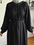 Siyah Reglan Kollu Büzgülü Elbise 5089 1