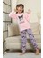 Krm Baskılı Kız Çocuk Pijama takımı - Pembe 4