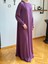 Mürdüm Reglan Kol Saç Örgü Desen Örme Elbise 9923 4