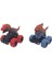 Sürtmeli Dinazor Arabalar 2'li - 12 cm - Triceratops & T-Rex 1