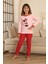 Mnn Puantiye Baskılı Kız Çocuk Pijama takımı - Pembe 4