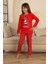 Mnn Puantiye Baskılı Kız Çocuk Pijama takımı - Kırmızı 4