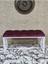 ZAFİR Beyaz Boyalı İçi Kareli Diktörtgen 100 cm x 40 cm Oturak Puf - Bench - Makyaj Oturağı - Oturak Bordo Renk 100 x 40 Boyut/Ebat 2