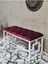 ZAFİR Beyaz Boyalı İçi Kareli Diktörtgen 100 cm x 40 cm Oturak Puf - Bench - Makyaj Oturağı - Oturak Bordo Renk 100 x 40 Boyut/Ebat 4