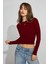 Bordo Bisiklet Yaka Slim Fit Kadın Body MG2564 1