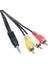 Uydu Alıcısı Av Kablo 3.5 mm Stereo E / 3 Rca Kablo 1,2 Metre Kısa Jack 1