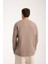 Basic Pamuklu Waffle Kumaş Erkek Sweatshirt – Rahat Kesim Düz Renk Uzun Kol Bisiklet Yaka 2