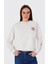 Nakışlı Organik Pamuklu Crop Sweatshirt 1