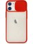 Bfs iPhone 11 Kılıf Palm Buzlu Kamera Sürgülü Silikon - Kırmızı 1