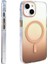 iPhone 14 Uyumlu Kılıf Toros M-Safe Şarj Özellikli Transparan Renk Geçişli Silikon Gold 2