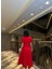 Kırmızı Karpuz Kollu Midi Boy Elbise 583151 4