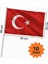Bez Türk Bayrağı 10 Adet | Ay Yıldızlı | 20×30 cm | Tutma Saplı 1