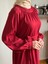 Bordo Reglan Kollu Büzgülü Elbise 5089 3