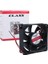 Class CF-241 DC12V 80X80X25MM Aksiyel Fan - 20CM Siyah-Kırmızı Güç Kablolu 4