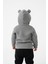 Erkek Çocuk Ayıcık Kulaklı Pamuklu Gri Kapüşonlu Sweatshirt 2