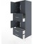 Hyperion Dolap 3 Raflı 3 Çekmeceli 4 Kapaklı 60X44X163 Antrasit-Antrasit 4