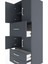 Hyperion Dolap 3 Raflı 3 Çekmeceli 4 Kapaklı 60X44X163 Antrasit-Antrasit 5