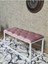 Beyaz Boyalı Diktörtgen 100 cm x 40 cm Oturak Puf - Bench - Makyaj Oturağı - Oturak Pembe Renk 100 x 40 Boyut/ebat 4
